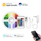 Apple Homekit WI-FI 5050 цветных (RGB) светодиодных лент светильник неоновая лампа Подсветка домашний декор Водонепроницаемый 5 м 10 м совместим с Alexa,Google Home