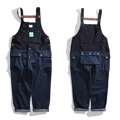 

Color matching overalls men's American suspenders trendy brand braces daddy pants jeans pants