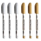 6 шт.лот, самодельные металлические водонепроницаемые перманентные маркеры для краски, затачивайте золотые и серебряные 1,5 мм, студенческие принадлежности, ручка ручной работы, художественная краска