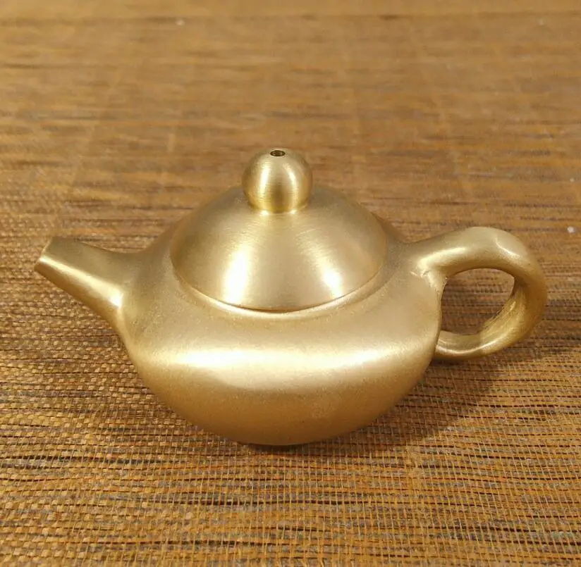 

China brass seiko teapot small crafts statue