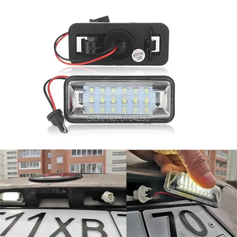 Белый светодиодный светильник для номерного знака 18SMD 2 шт. задняя