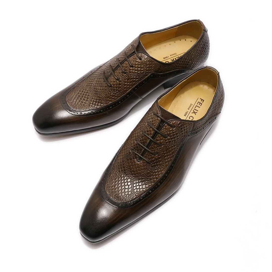 

2021 Mens Dress Shoes Genuine Leather Men Formal Shoes Pointed Toe Lace Up Business Oxford Shoes Black Brown Luxury Footwear
