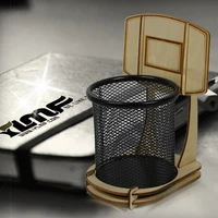 basketball stand pen holder basketball metal pencil holder as decompression toy