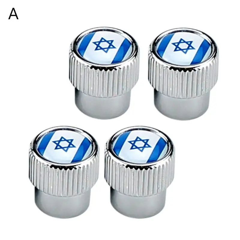 

4pcs Universal Car Tire Valve Stem Flag Decal Tire Wheel Rim Dust Cover