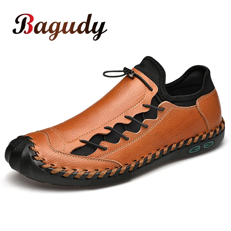 New Men Genuine Leather Casual Shoes Comfortable Loafers Quality Split Flat Hot Sale Moccasins | Обувь