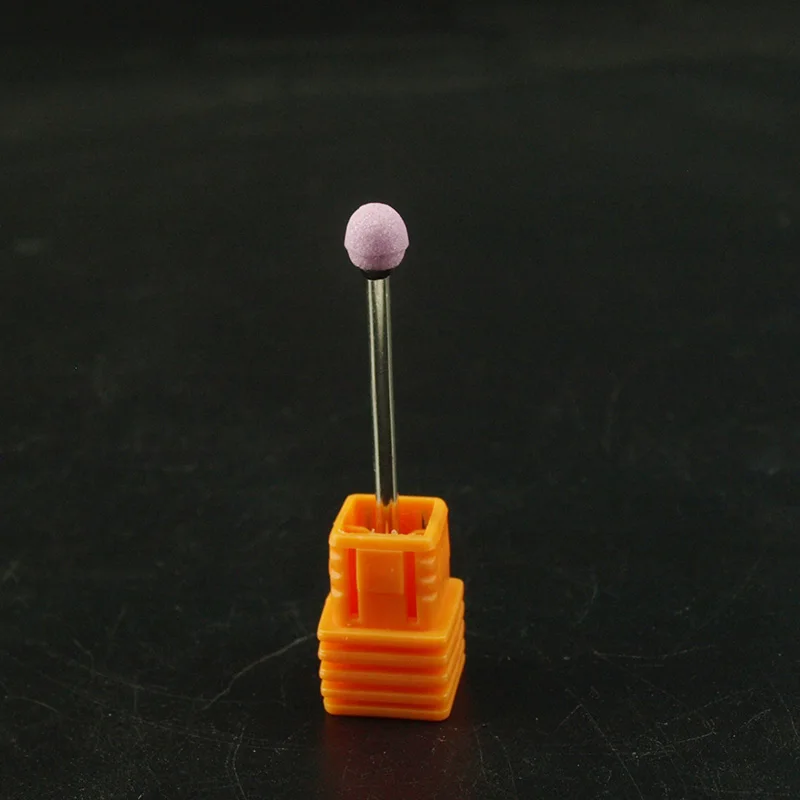 

Оптовая продажа, 10 шт., сферическое корондовое сверло для ногтей, розовый керамический камень, вращающиеся заусенцы, инструменты для маникю...