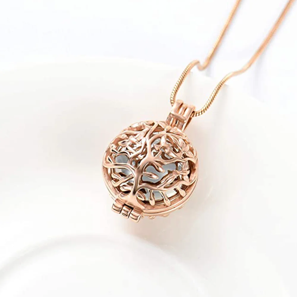 

Cremation Jewelry for Ashes Tree of Life Urn Necklace with Hollow Ball Ashes Keepsake Memorial Jewelry