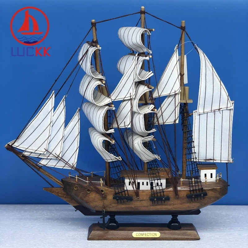 LUCKK 33 см морская винтажная ручная судовая статуэтка украшение деревянные ретро