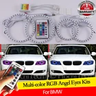 Для BMW 3 серии E91 E90 LCI 2009-2012 Ксеноновые фары 16 цветов RGB ангельские глазки светодиодные кольца Halo RF Беспроводное управление DRL