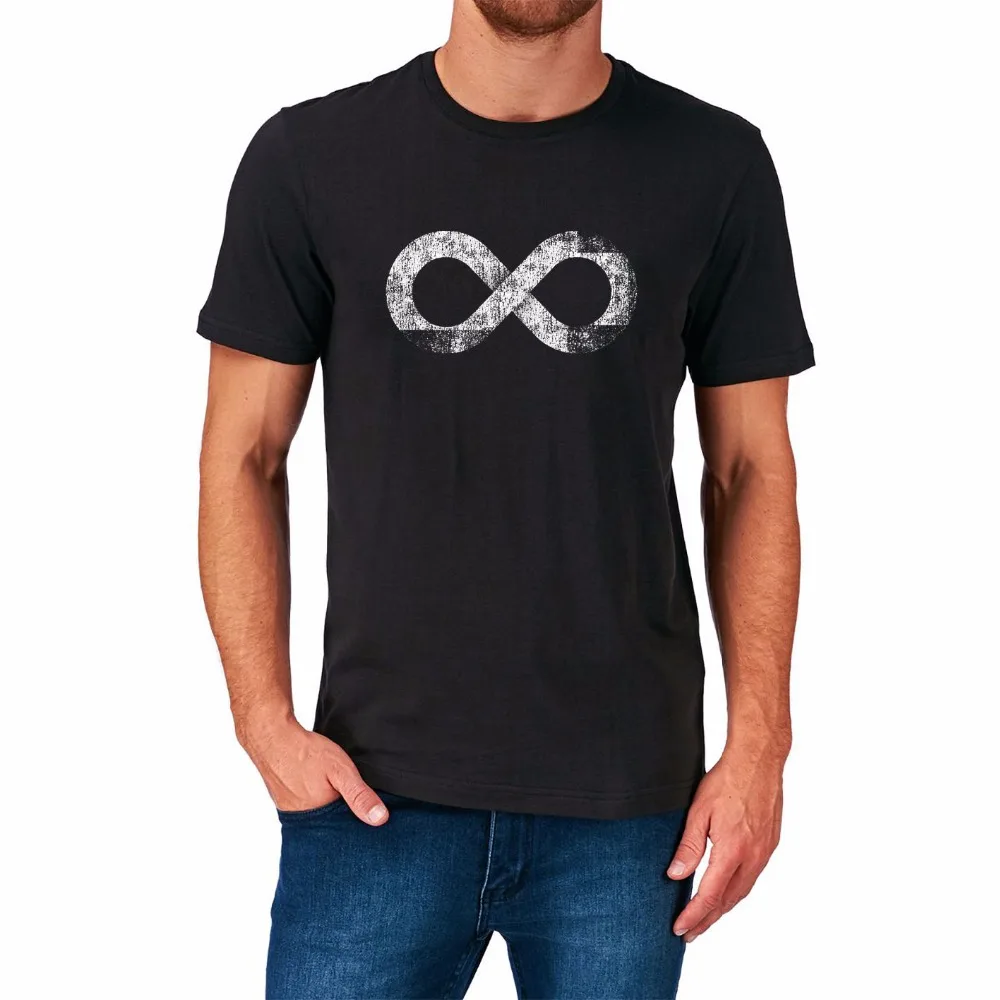 

New Design Summer Short Sleeve Men Striped Tee Shirt Infinity Symbol T Shirt Mathmatical Tshirt Custom Aldult Teen Unisex