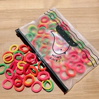 100pcs children cute candy cartoon solid rubber bands girls lovely elastic hair bands kids sweet hair accessories