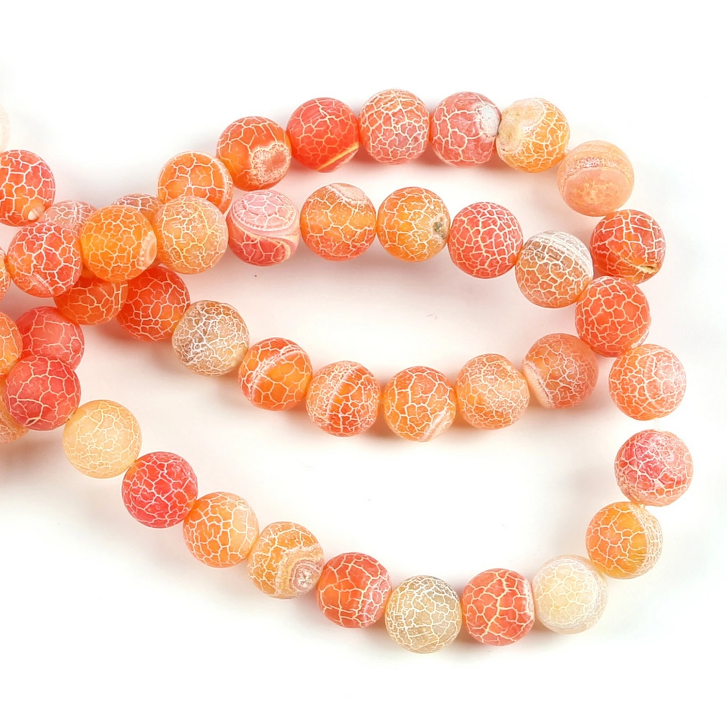 

Orange Cracked Dream Veins Agates Round Beads Natural Minerals Stone Beads for Needlewrok DIY Jewelry Making Bracelet Necklace