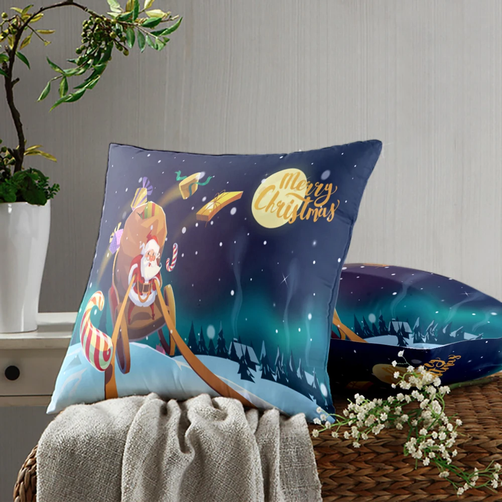 

Cartoon Christmas Pillow Cover Sofa Cushion Cover Fashion Printing Sofa Chair Pillow Cover Bed Pillow Cover Home Decoration