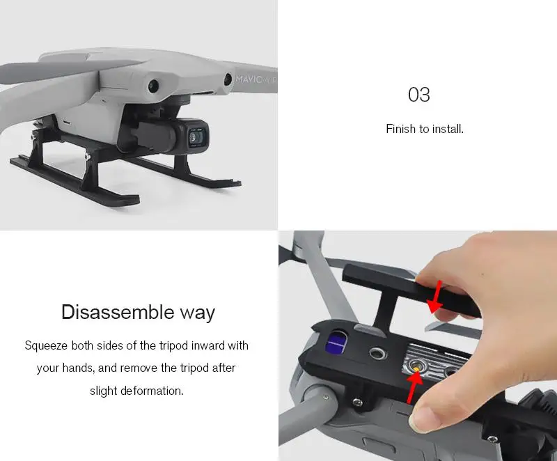 

For Mavic Air 2 Landing Gear Leg Support Protector Expansion Leg Foldable Landing Gear Accessories For DJI Mavic Air 2 Drone