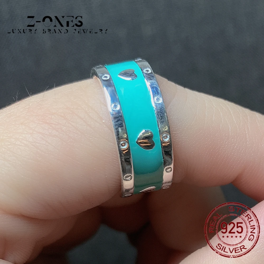 

Love ring S925 sterling silver jewelry female original 1:1 classic blue enamel high quality holiday gift fashion trend souvenir