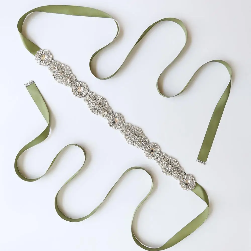 Серебряный свадебный пояс стразы прозрачный кристалл нашивка горячей фиксации