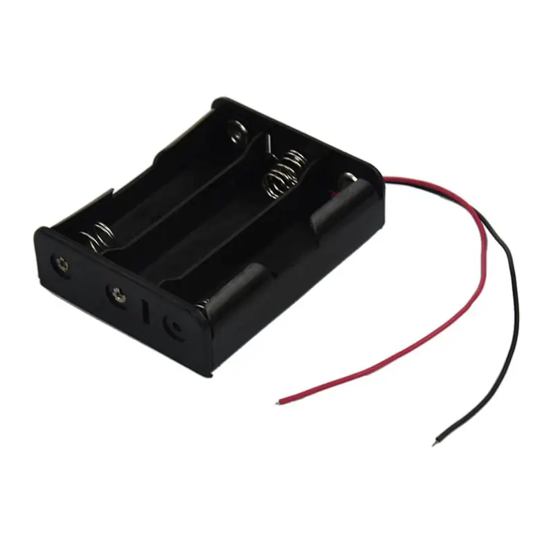 

3.7 V 18650 x 3 Wire Leads Black Battery Case Cable length: 7.5 * 6 * 2cm
