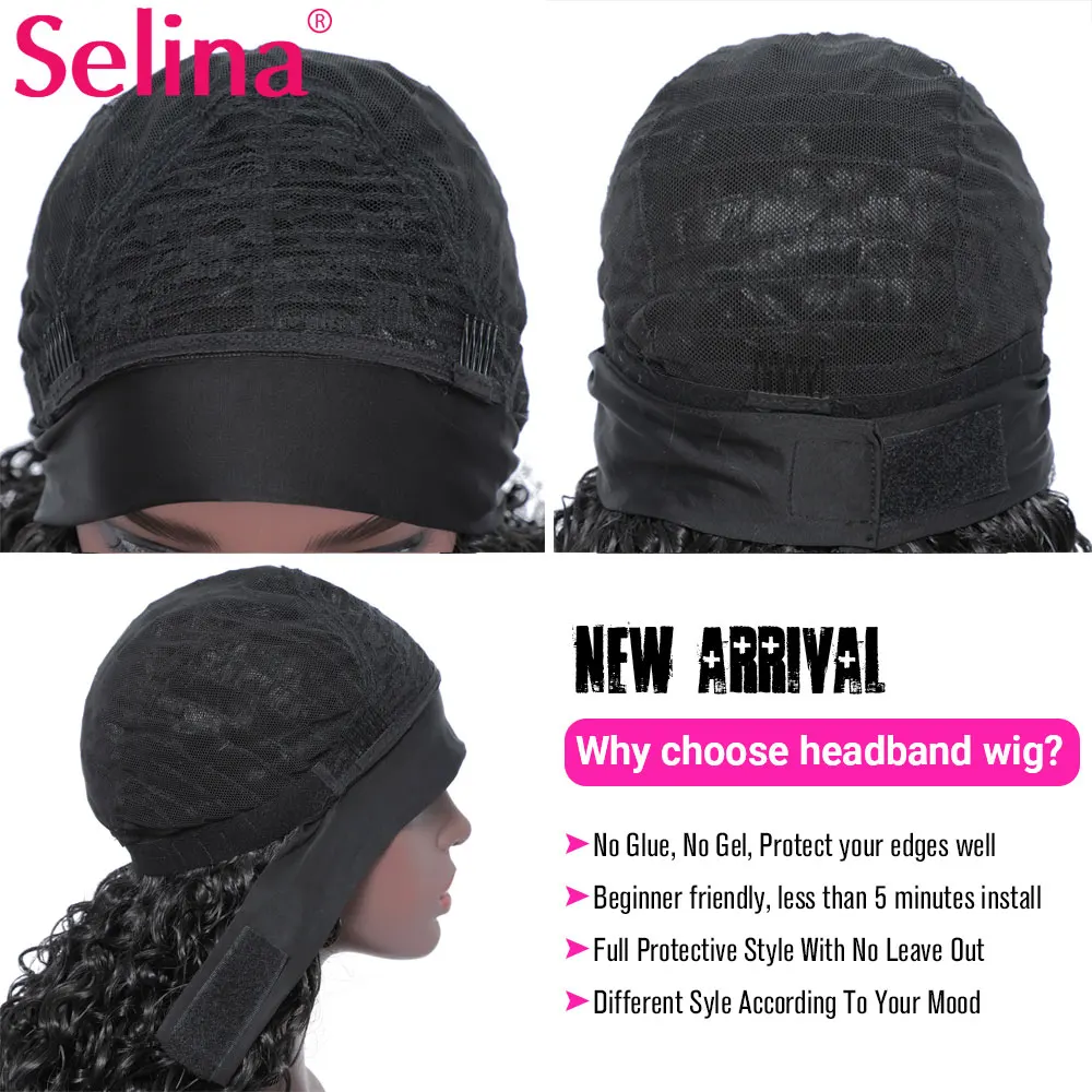 

Short Bob Curly Headband Wig for Women Deep Wave Synthetic Wig Daily Use Lolita Wigs with Headband Heat Resistant Fiber 12 inch