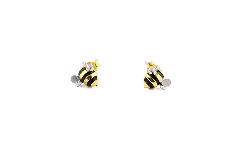 Bee Earrings 925 пробы серебряные ювелирные изделия оптом Корейская Мода Милая пчела изысканный креативный женский индивидуальный кулон и ожерелье - Окраска металла: Bee Earrings