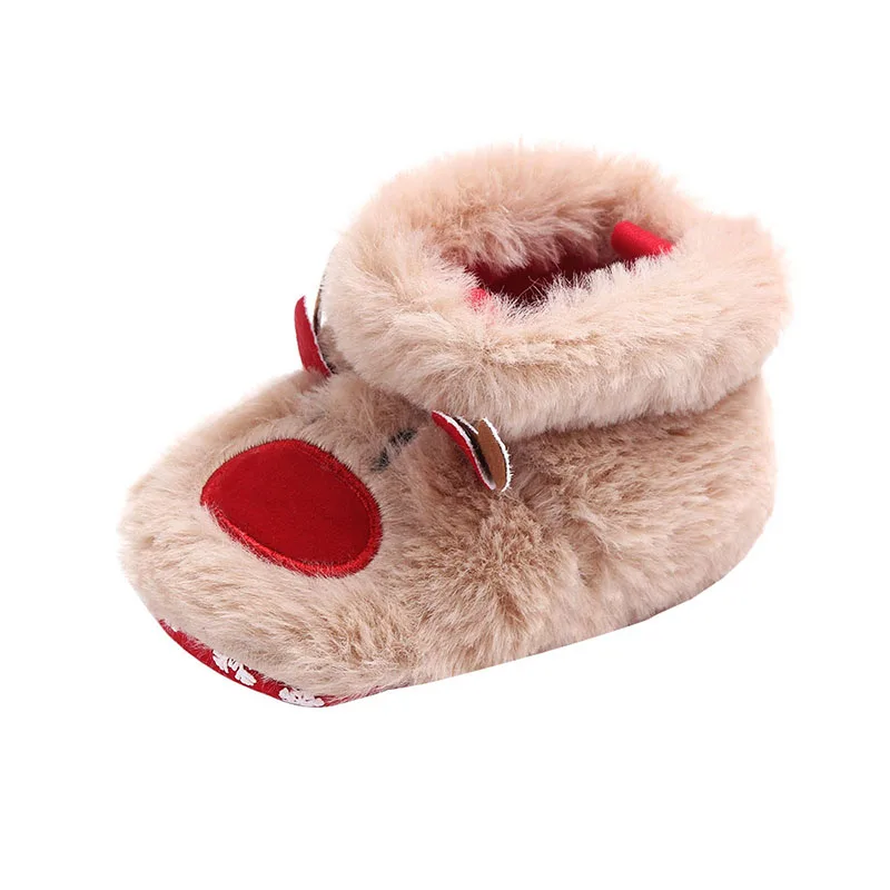 

Winter Baby Girls Boys Keep Warm Shoes Christmas Elk First Walkers Anti-slip Newborn Toddler Infant Girl Footwear Shoes