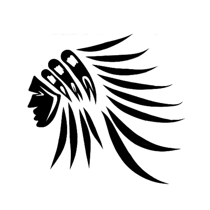 

Автомобильная наклейка модная индийская голова перо ПВХ автомобильный Стайлинг Черный/Серебряный автомобильный стикер 12*11,5 см