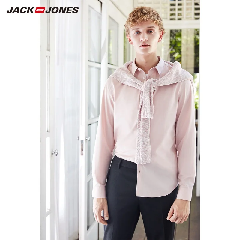 JackJones Мужской умный Повседневный светильник рубашка с длинными рукавами 219105565 - Цвет: ROSE DUST