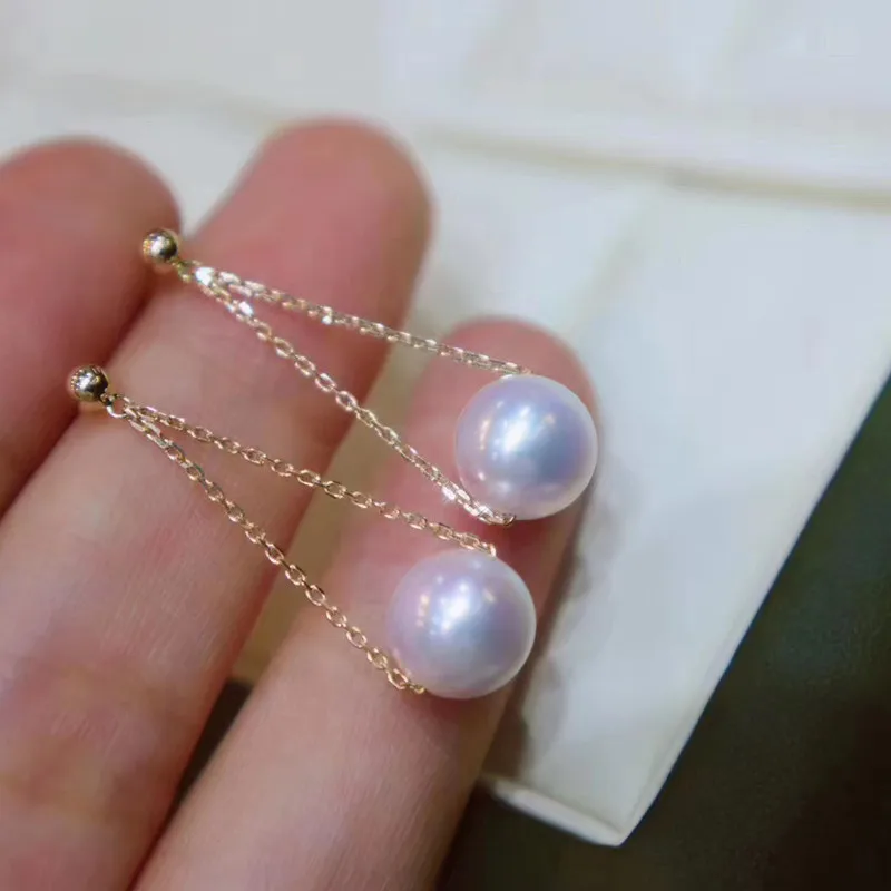

Natural fresh water pearl earrings, accessories 18K Gold