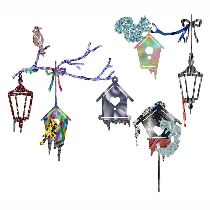 Новинка 2021 металлические Вырубные штампы в виде светлого домика с деревом для