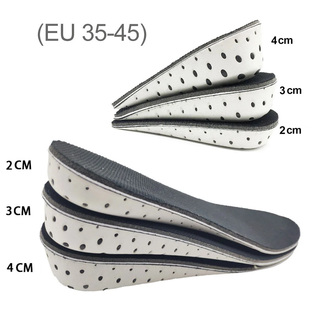 Height Increase Insole 1 Pair Hard Breathable Memory Foam Heel Lifting Inserts Shoe Lifts Shoe Pads Elevator Insoles for Unisex