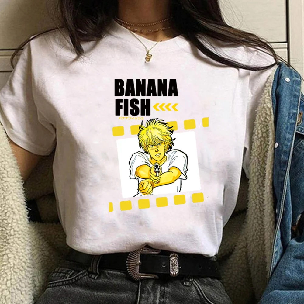 

Unisex Tshirt Banana Fish Print O-Neck Top Banana Fish Tshirt Clothes Loose