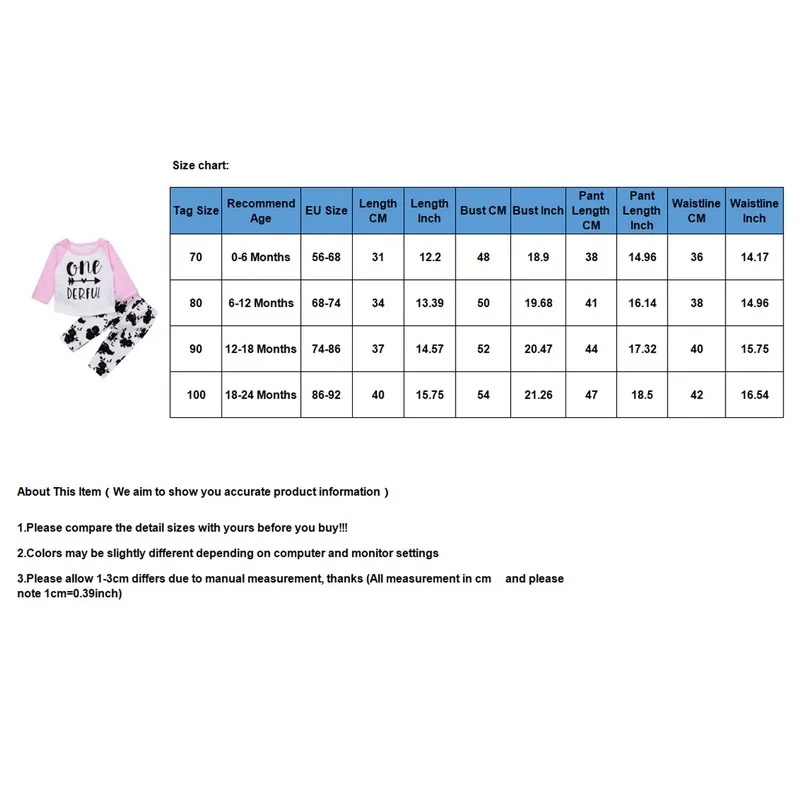 Модная футболка и штаны осенняя одежда для маленьких девочек младенец