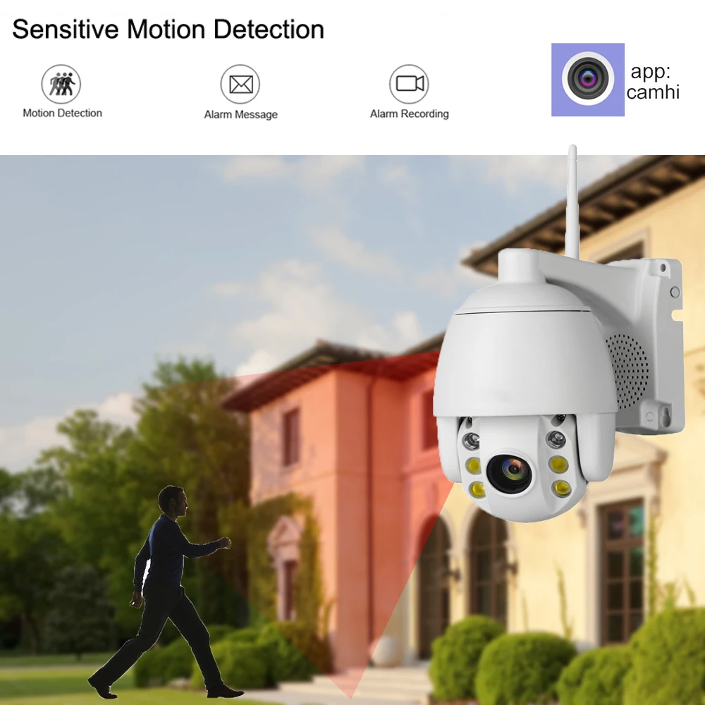 2MP 4G беспроводная PTZ IP камера Wifi 1080P HD наружная Водонепроницаемая мини-камера P2P