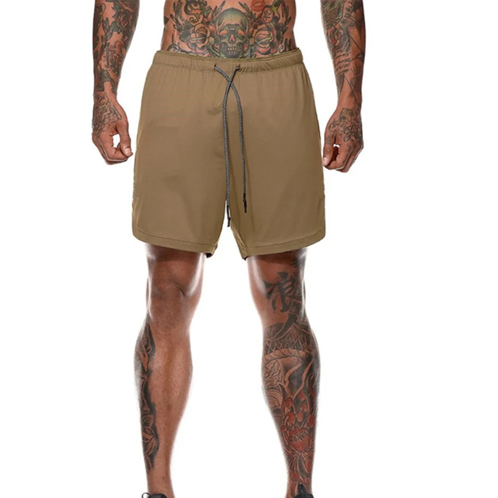 Шорты мужские для бега и фитнеса быстросохнущие сетчатые прямые спортивные с