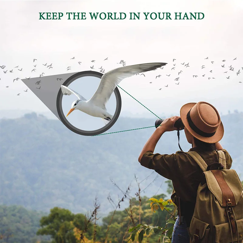 

Mini Zoom Telescope Powerful Folding Binoculars Professional HD Waterproof Long Range BAK4 Portable Outdoor Bird Watch Camping