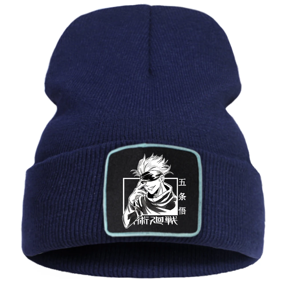 

Hat Winter Gojo Satoru Jujutsu Kaisen Balaclava Beanie Knitted Hats For Women Kpop Punk Japan Anime Men Caps Winter