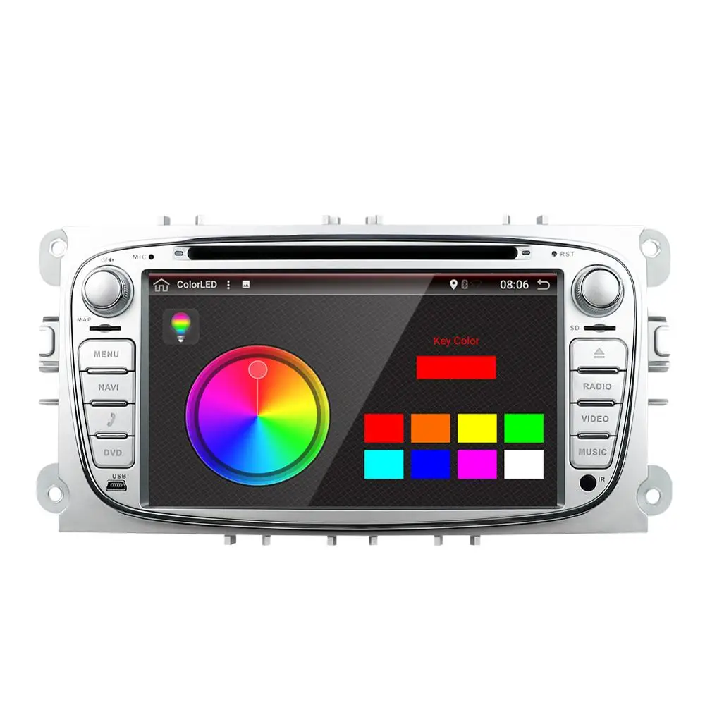 Автомагнитола PX6 2 Din 7 дюймов Android 9 0 для FORD FOCUS MONDEO S-MAX черная серебристая