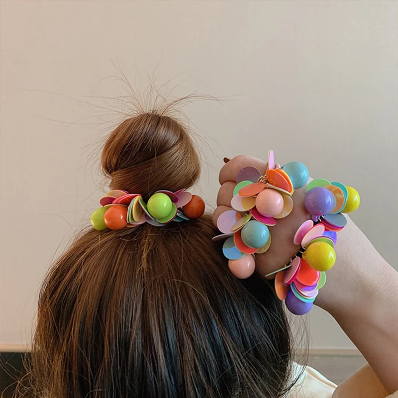 Блестящая резинка для волос M MISM девочек аксессуары ярких цветов в Корейском