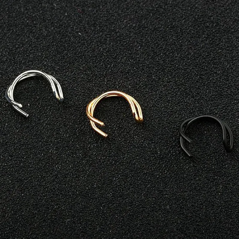 Модные золотые каффы для хрящевых тканей в стиле панк женские клипсы серьги не
