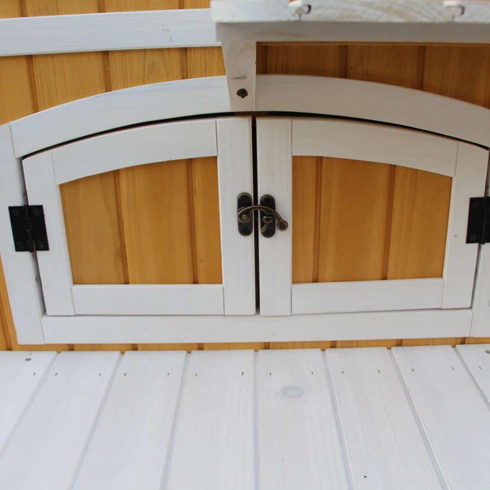 

US Warehouse2-Story Wooden Raised Elevated Cat Cottage Pet House Indoor Outdoor Kennel