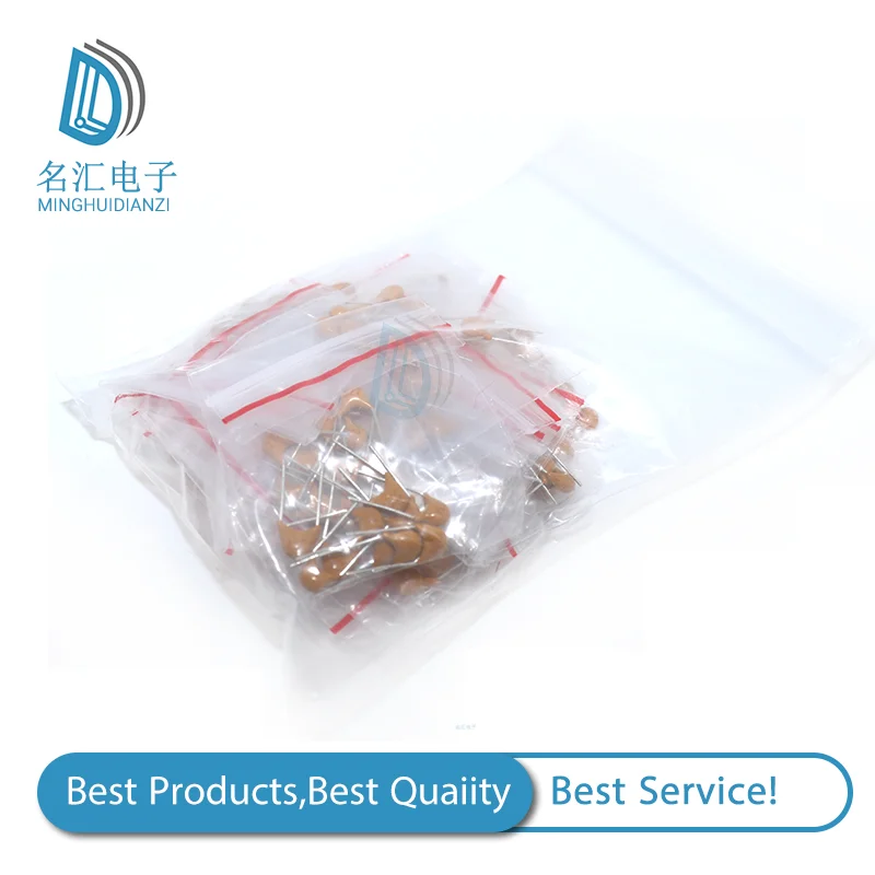 

18valuesX10pcs=180pcs 20PF-105(1UF) Monolithic Ceramic Capacitors 50V component diy package new original