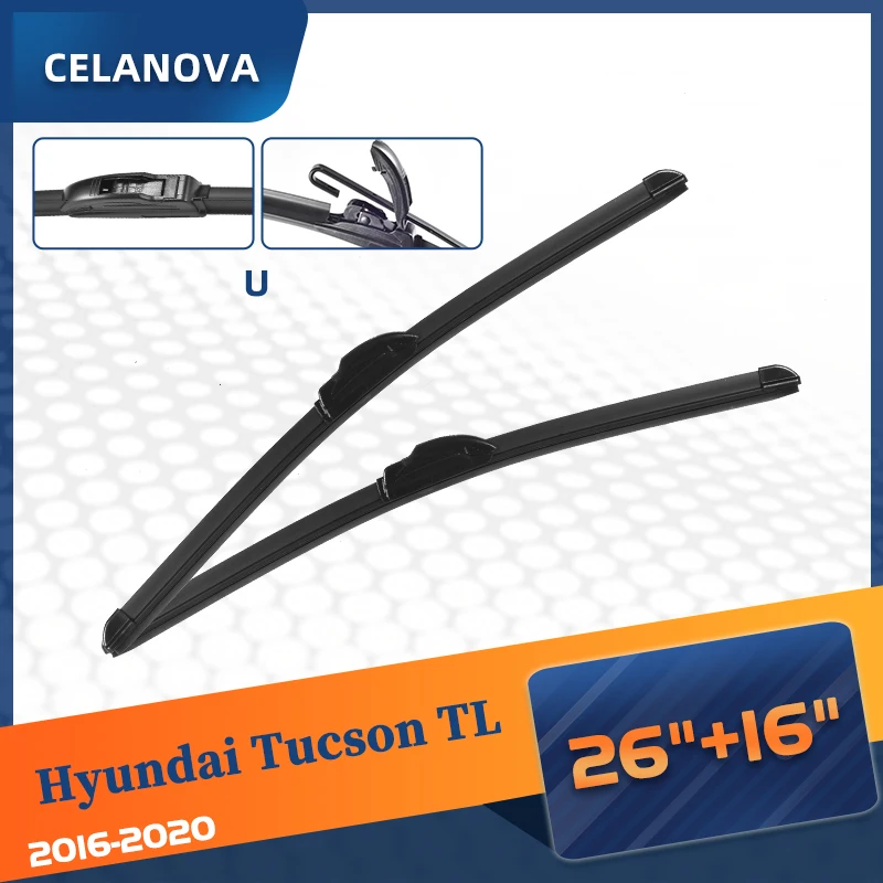 

CELANOVA Windshield Wiper Blade For Hyundai Tucson TL 2016-2020 26"+16" Frameless Windscreen Rubber wipers