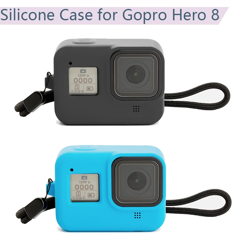 

Мягкий силиконовый чехол для GoPro Hero 8, защитный чехол с полным покрытием, защитный чехол с ремешком на руку, аксессуары для спортивной камеры