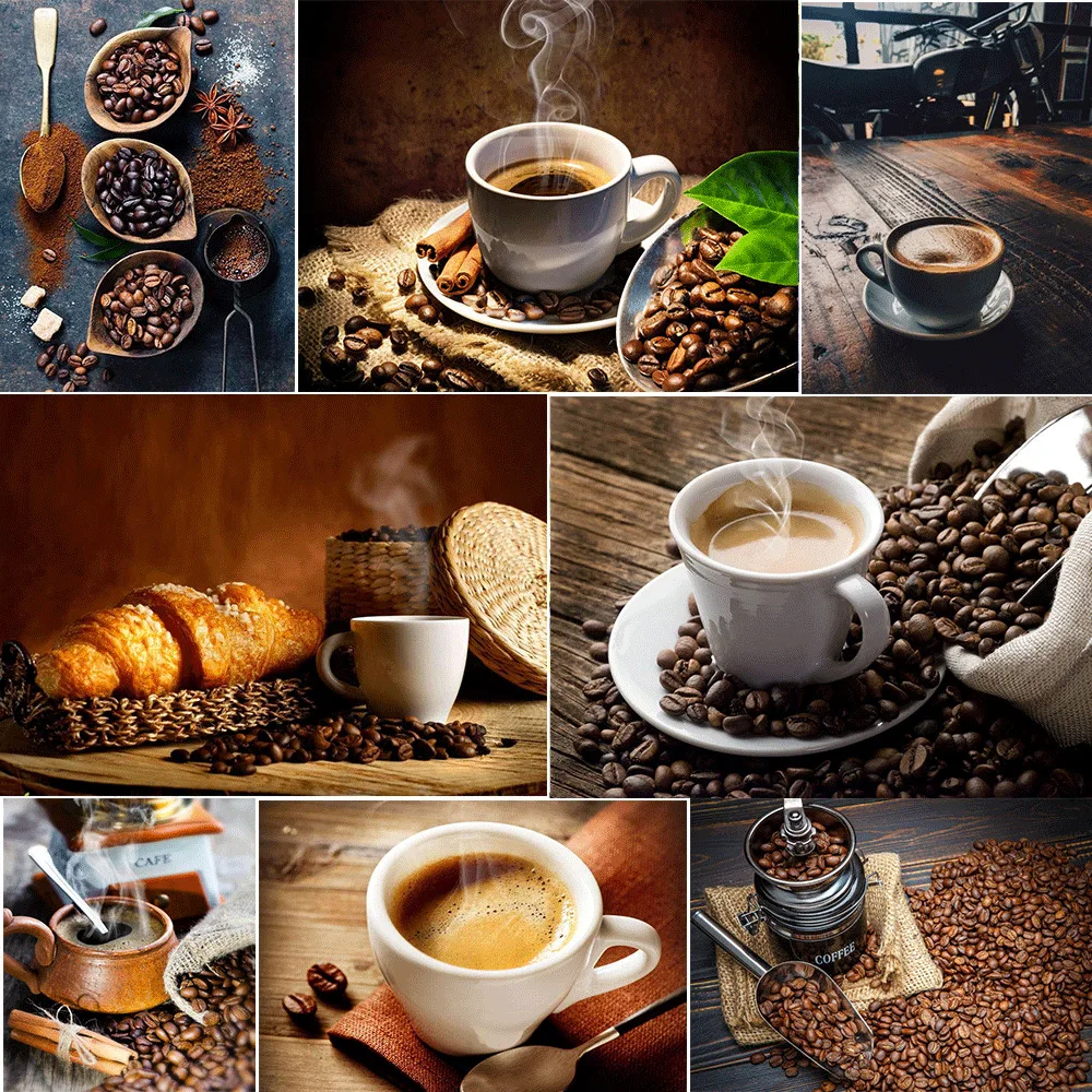 HUACAN Алмазная картина кофе вышивка продажа 5d мозаика полная из квадратных стразов