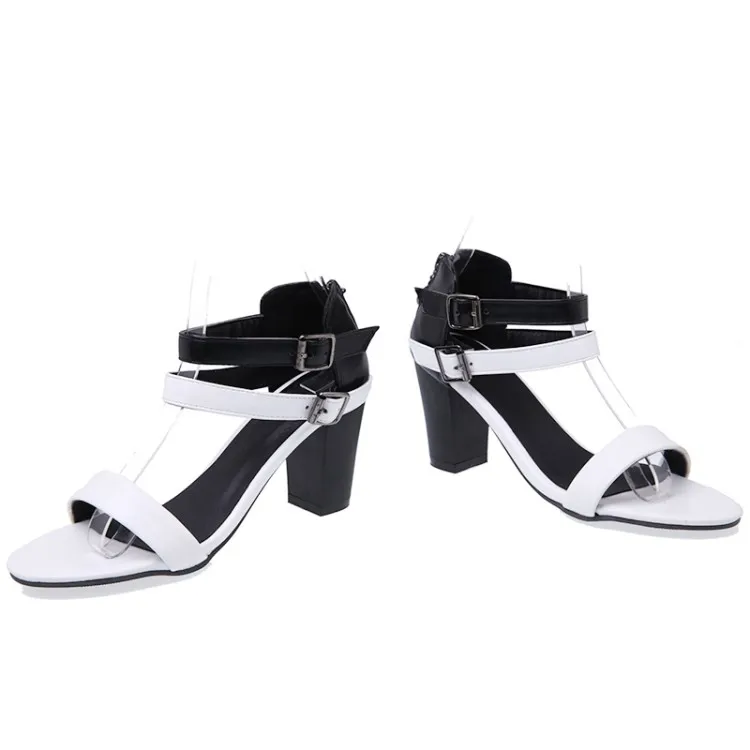 Сандалии женские на высоком каблуке босоножки в стиле пэчворк синие туфли