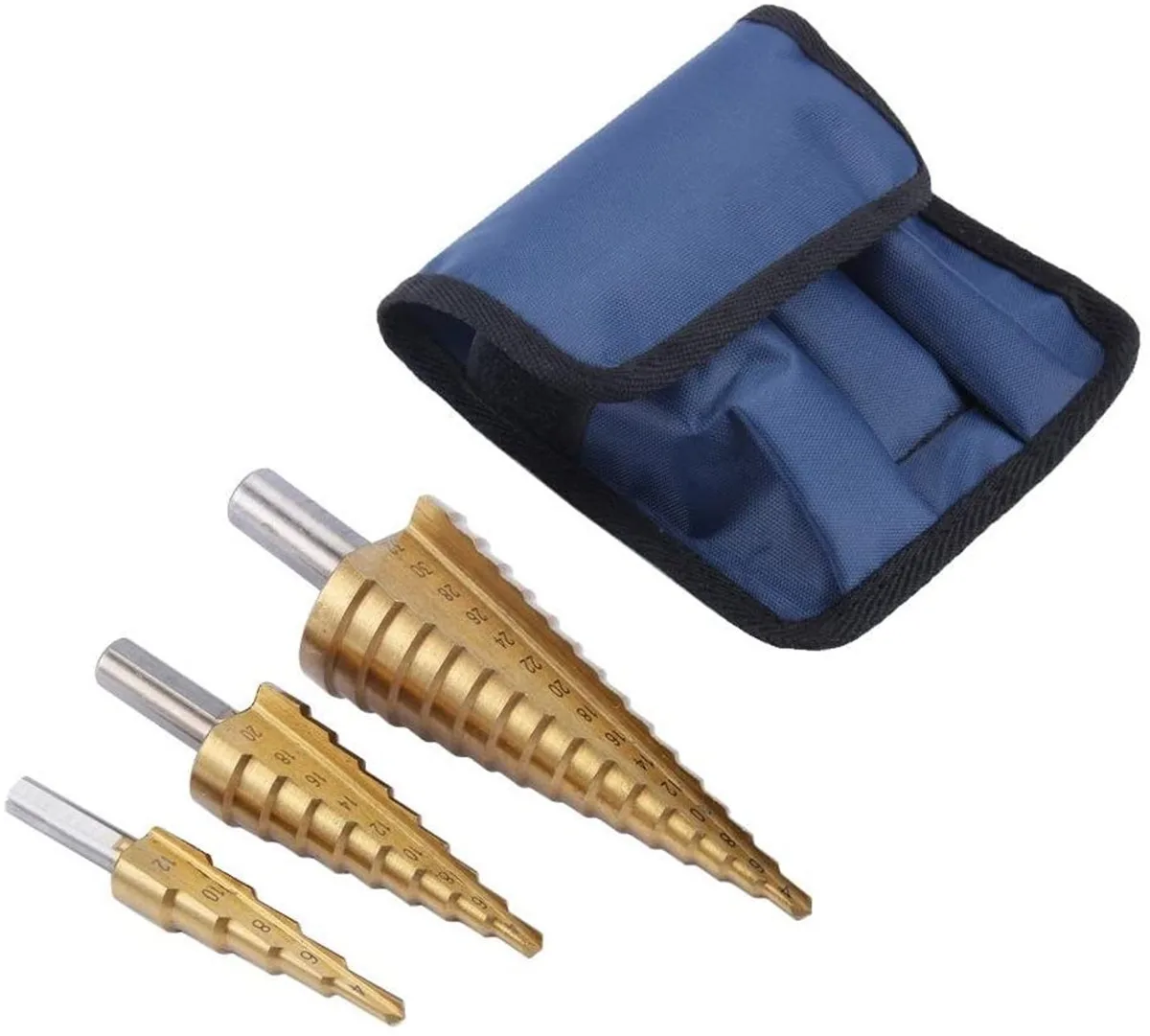 Спиральные ступенчатые сверла из быстрорежущей стали с титановым покрытием