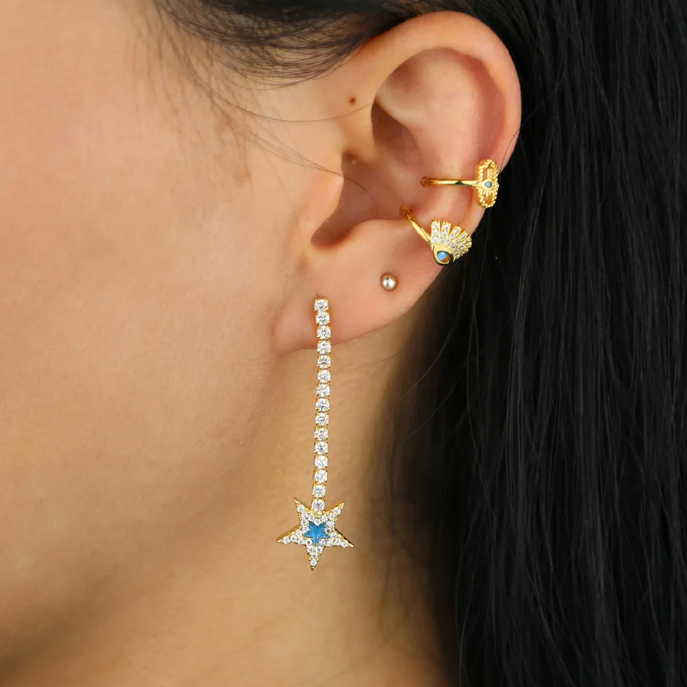 1 шт Позолоченные micro pave бирюзовый камень с Белый циркония Турецкий Дурной глаз