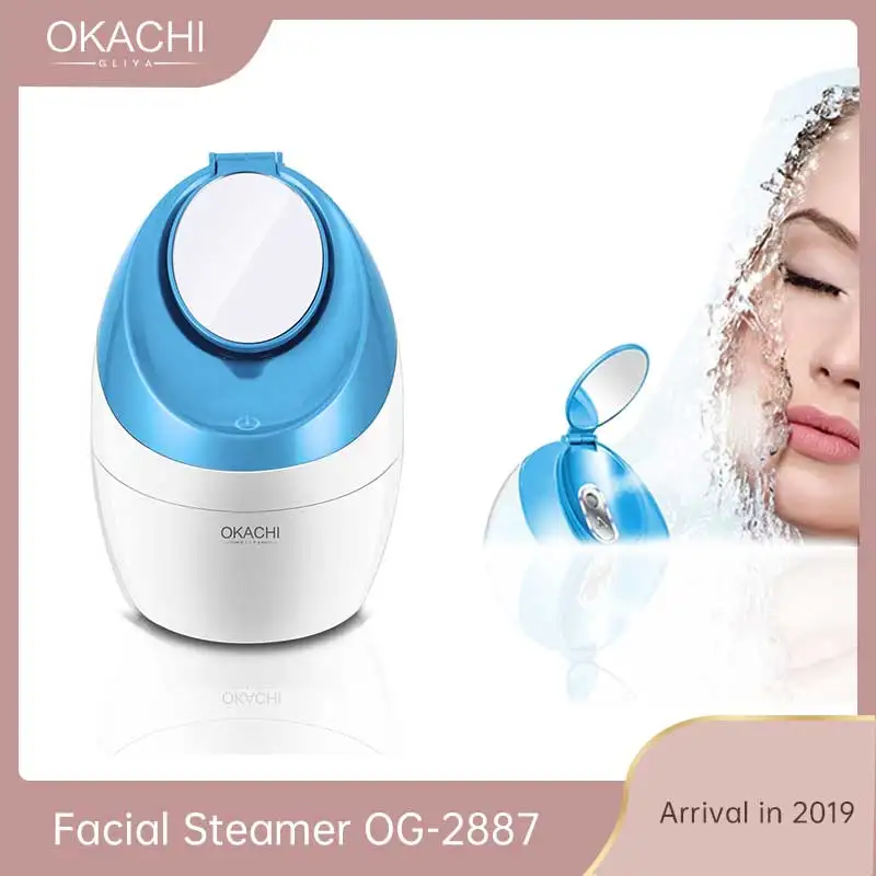 Facial Steamer Nano Ionic For Home Face Sauna SPA Face Sprayer Open Pores Blackheads Reomoval Clear with Makeup Mirror