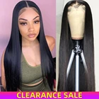 Парик из натуральных прямых человеческих волос, с прозрачной сеткой спереди