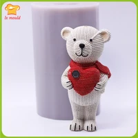 new love bear silicone mold food safe cake decoration 3d soap candle mould plaster molds polymer clay