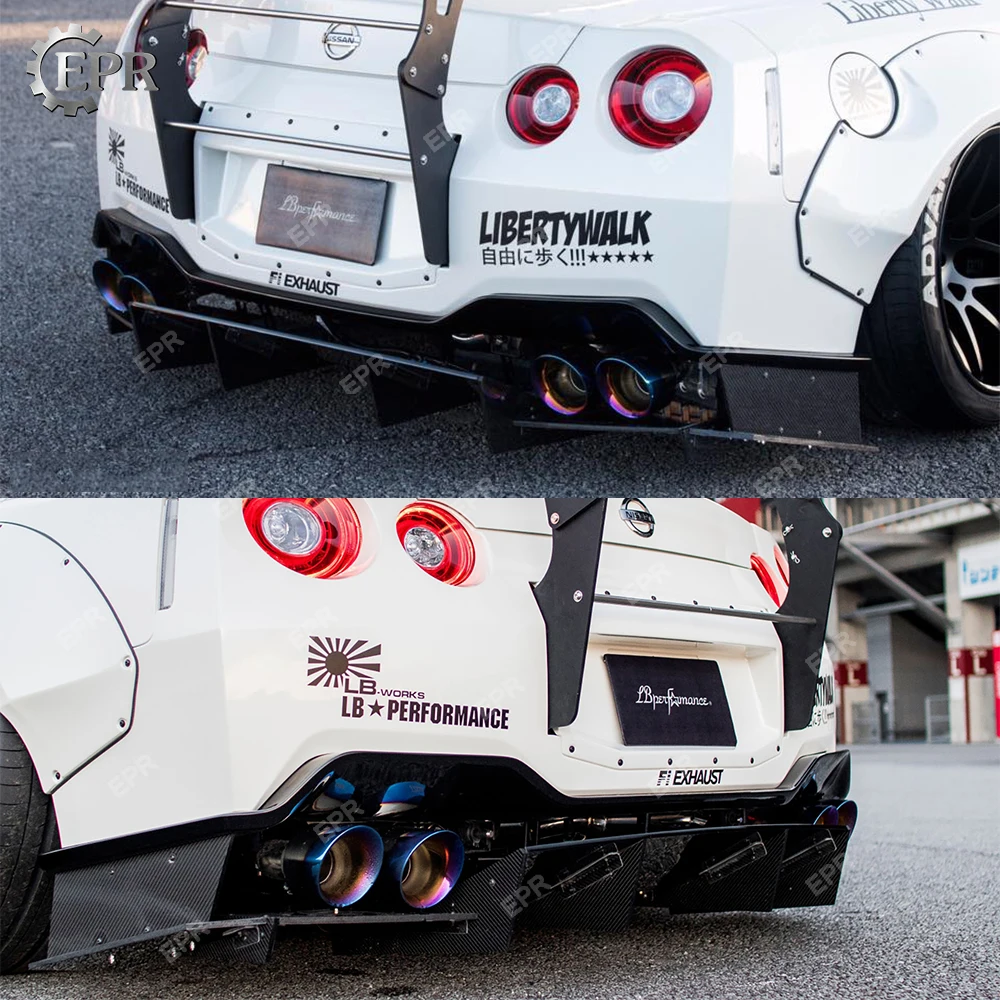 Для Nissan GTR R35 CBA DBA LBV2 Стиль FRP стекловолокно задний диффузор Комплект кузова Тюнинг